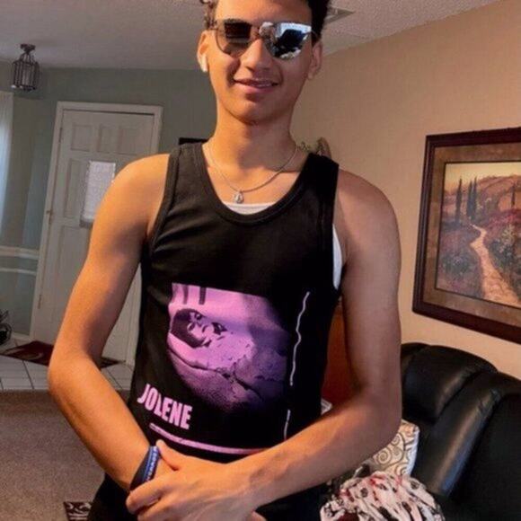 Ann Demeulemeester Jolene print Tank Top purple and black - Picture 10 of 10